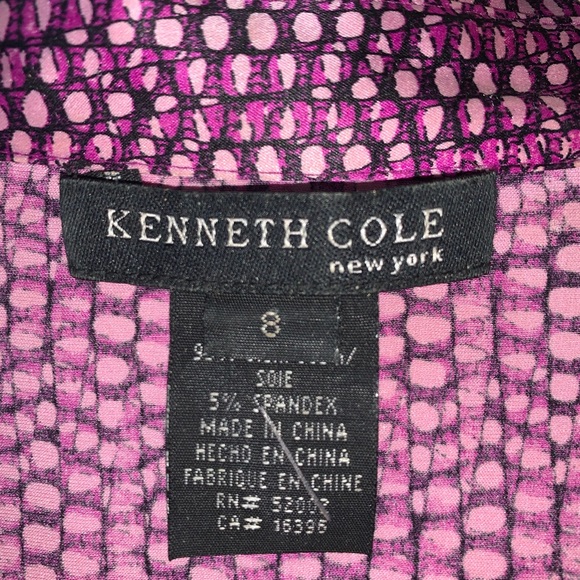 Kenneth Cole Geometric Print Silk Blend Blouse - Picture 3 of 4